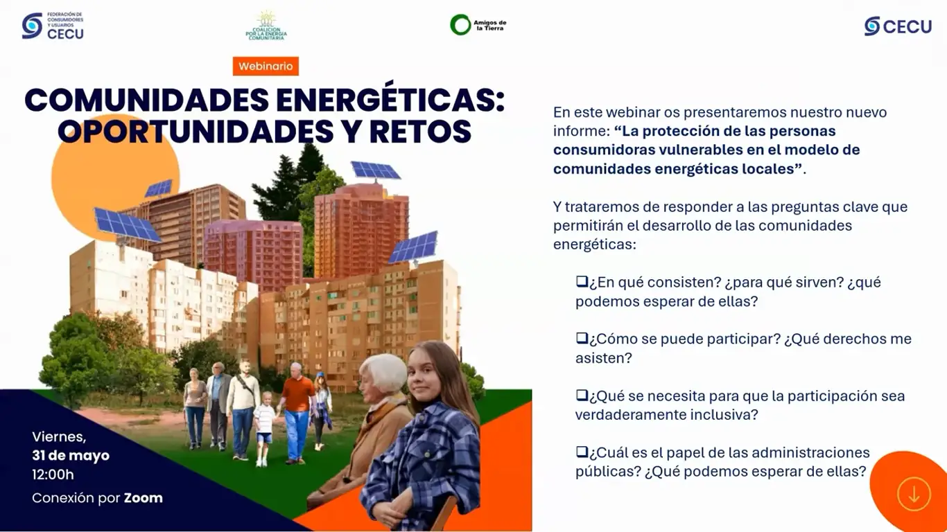 Comunidades Energéticas: oportunidades y retos. Webinar