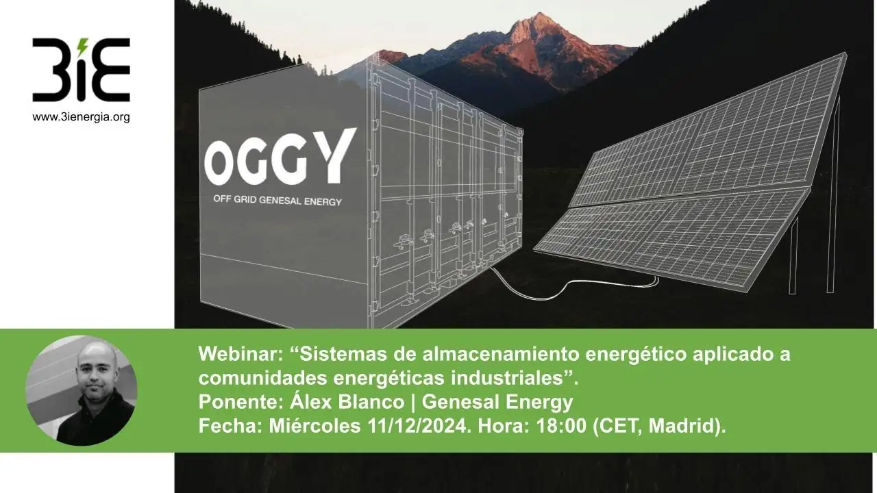 Sistemas de almacenamiento energético aplicado a comunidades energéticas industriales. Webinar