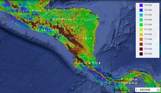 Recursos eólicos América Central