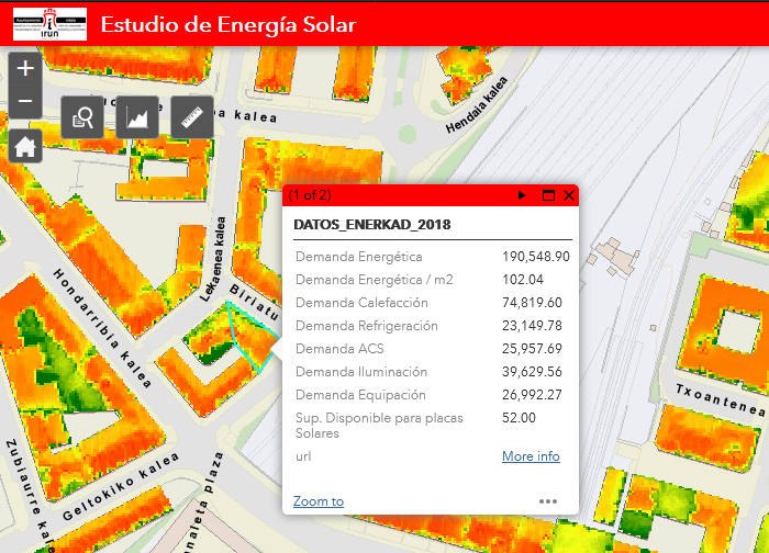 El Ayuntamiento de Irun desarrolla una herramienta que permite conocer desde casa la viabilidad de instalar en la ciudad placas solares.