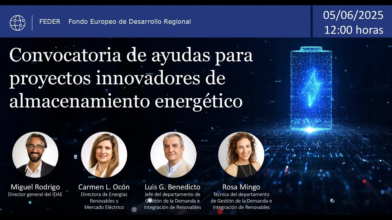 Convocatoria de ayudas para proyectos de almacenamiento energético