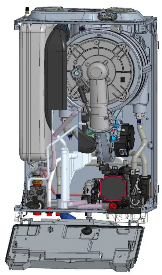 Caldera de condensación. Interior.