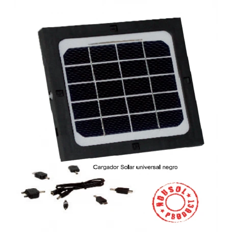 Cargador Solar Universal Color Negro - 6 Adaptadores incluidos