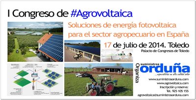 El 17 de julio se celebrará en Toledo el "I Congreso de Agrovoltaica"