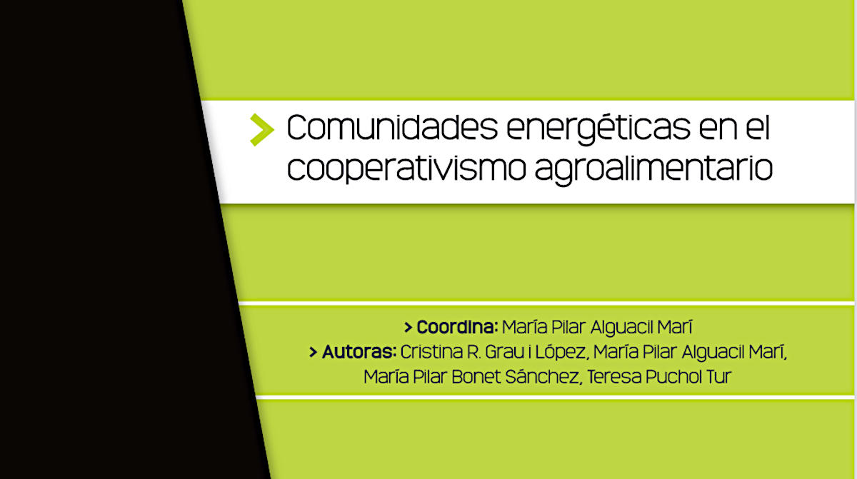 La Cátedra Cooperativas Agroalimentarias lanza una publicación sobre Comunidades Energéticas en el cooperativismo agroalimentario