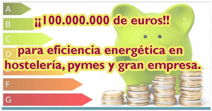 Energía y el ICO destinan 100 millones de euros para eficiencia en hostelería, pymes y gran empresa.