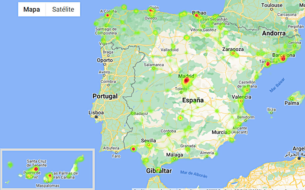 IDAE publica Mapa de calor de España