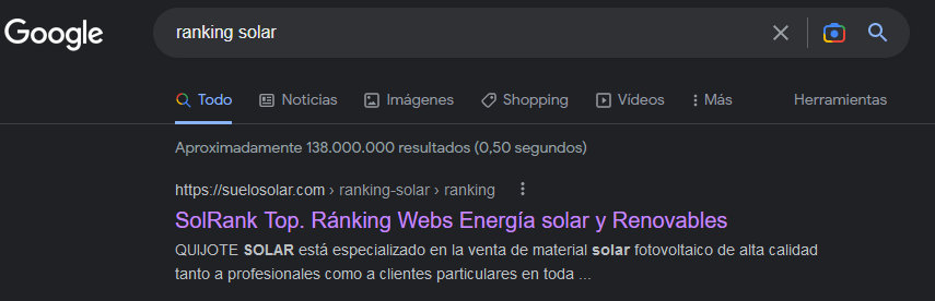 Ranking solar