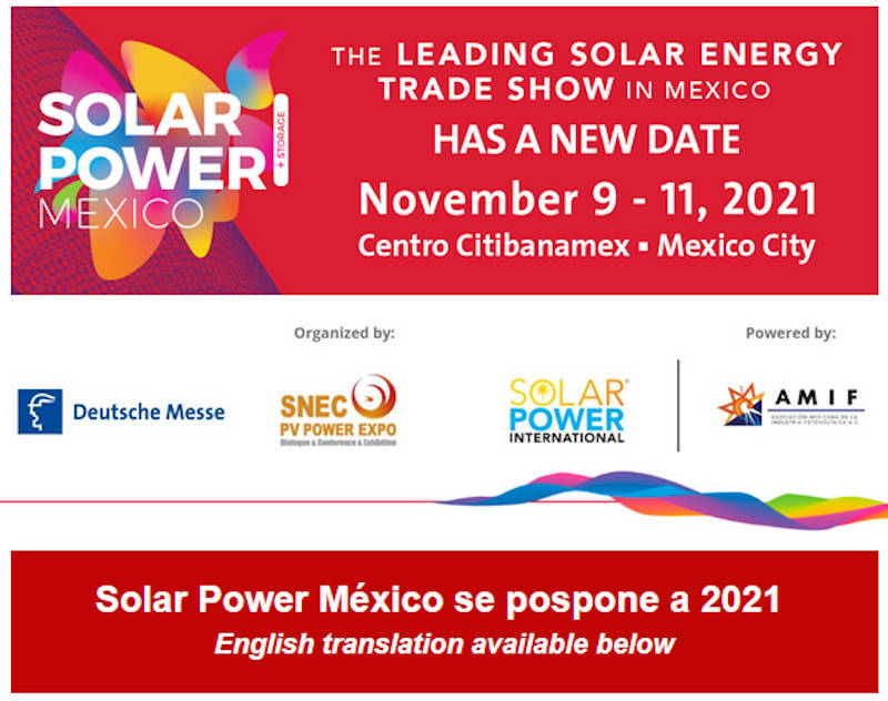 Solar Power México se pospone a 2021.