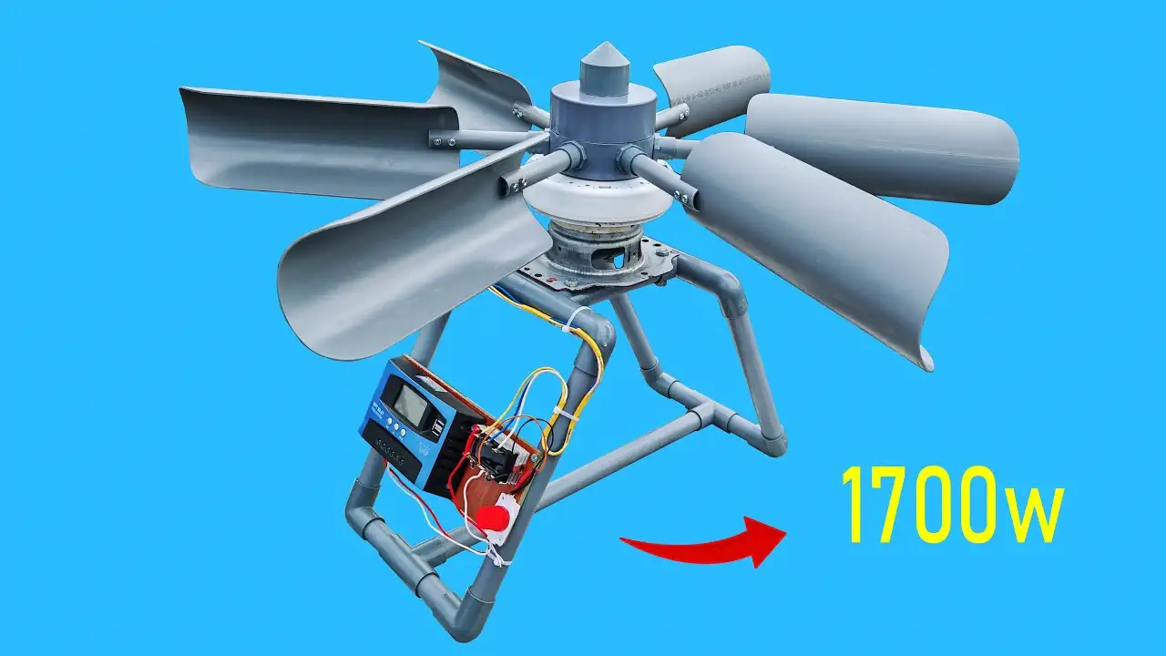 Turbina eólica casera de 1700 W: ¡demasiado potente! ¡Tuve que apagarla!