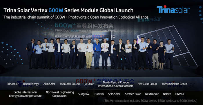 Trina Solar presenta la serie de módulos Vertex 600W de última generación